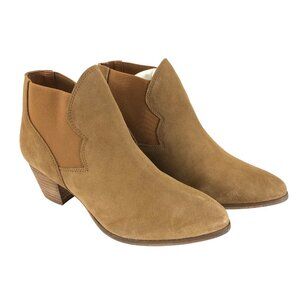 Coolway Womens Judy Booties Suede Leather Slip On Brown Block Heel Size 38 (7)